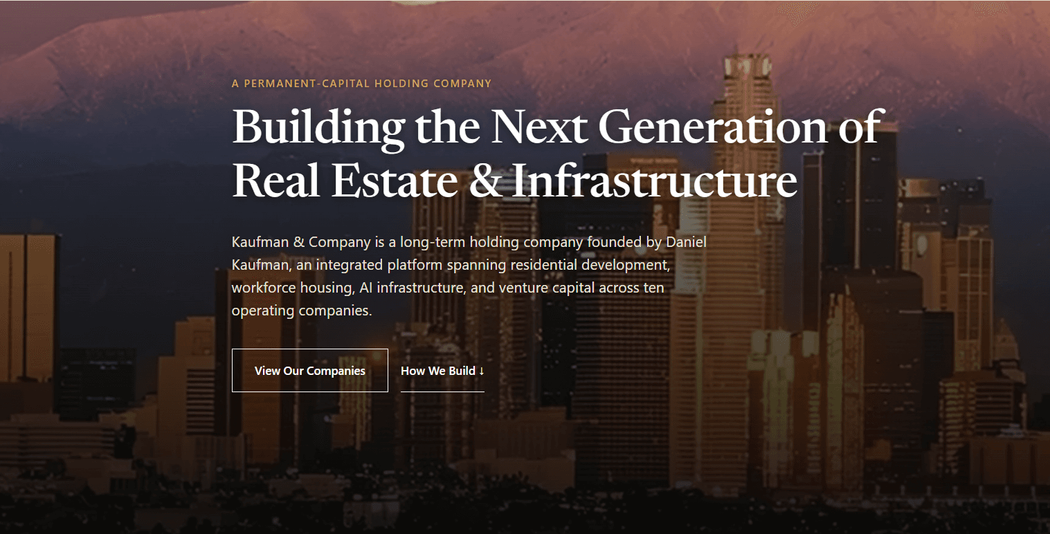 Kaufman & Company Unifies Real Estate and Tech Ventures Under Single Platform