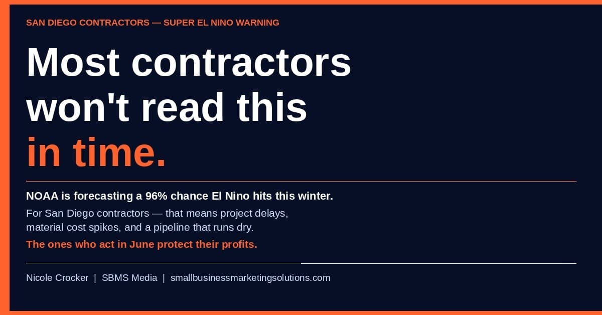 SBMS Media Issues El Niño Preparedness Advisory for San Diego Contractors