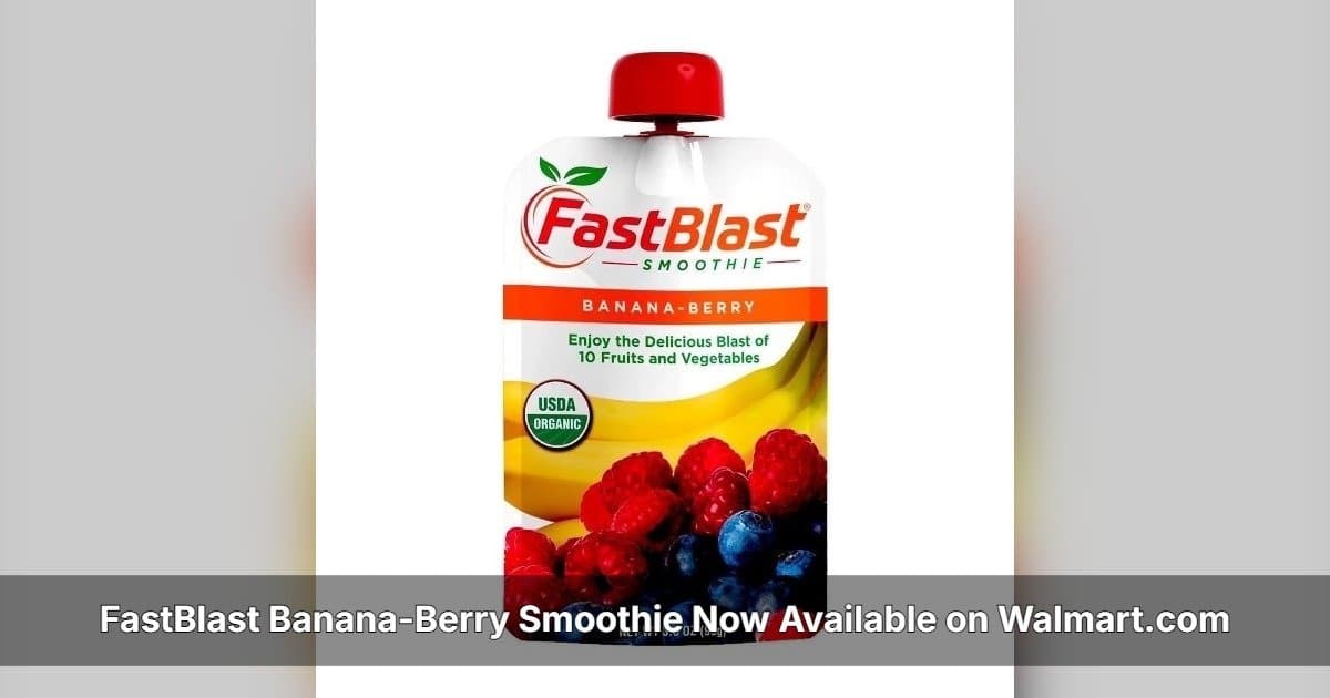 FastBlast Banana-Berry Smoothie Now Available on Walmart.com