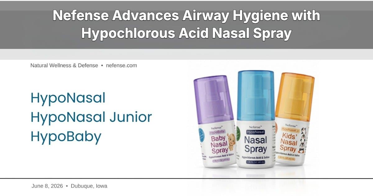 Nefense Launches Hypochlorous Acid Nasal Spray Line for All Ages