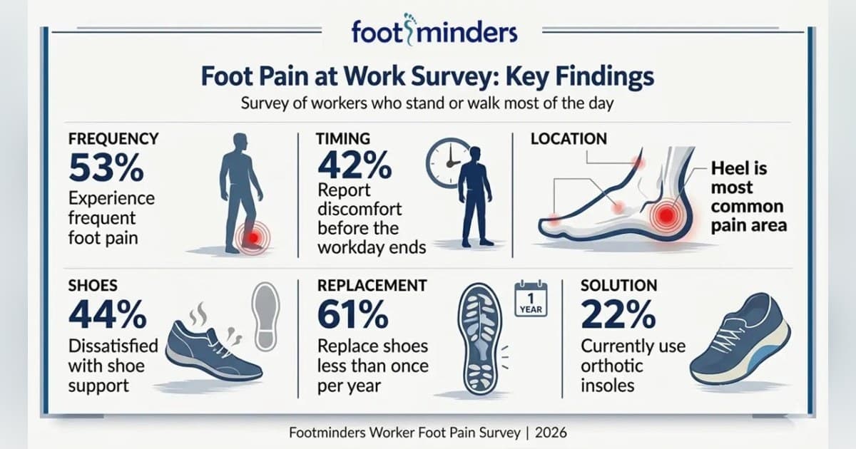 Survey Finds 53% of Standing Workers Experience Frequent Foot Pain, Yet Few Use Orthotics