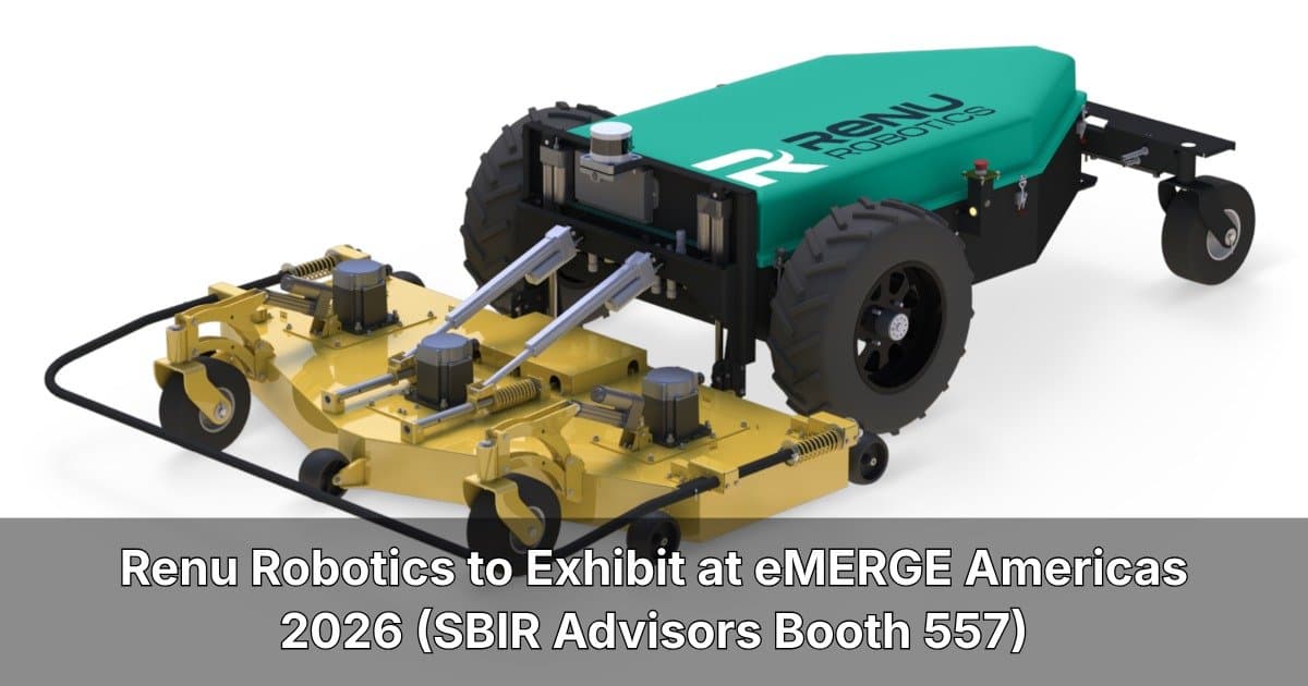 Renu Robotics to Demonstrate Autonomous Mowing Platform at eMERGE Americas